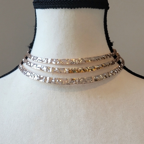 Jewelry - 3/$30 Hammered Brass Choker Necklace